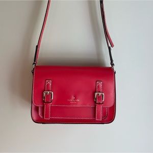 Kate Spade red leather crossbody handbag